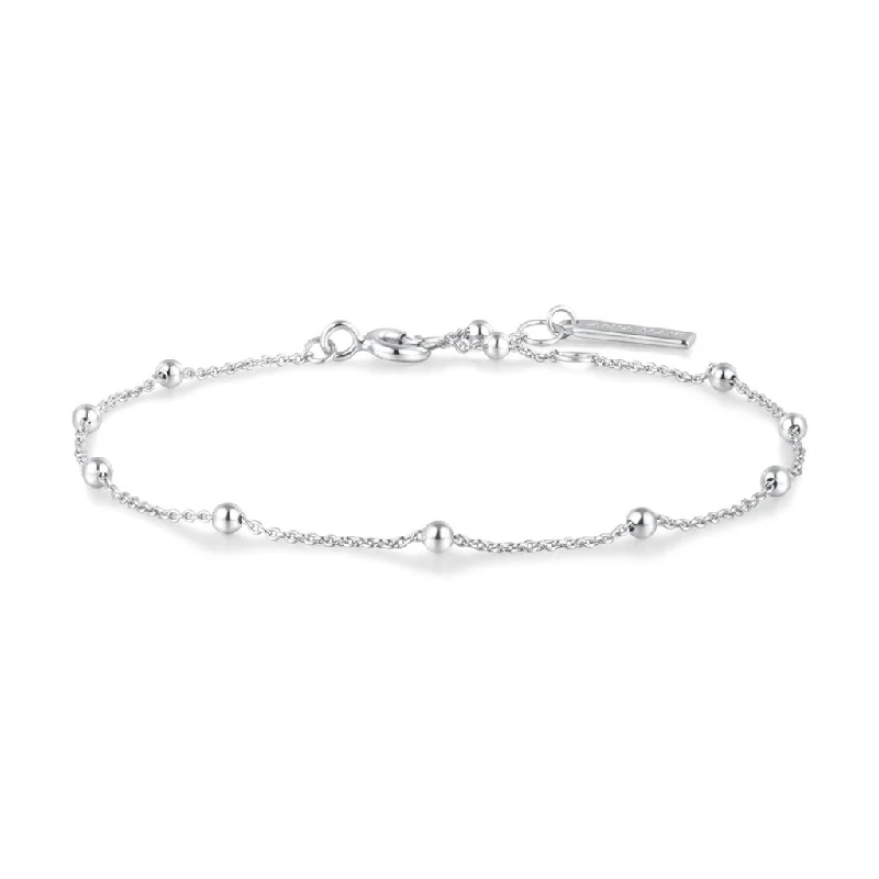 Women’s diamond bangles-Sterling Silver Beaded Station Bracelet by Ania Haie