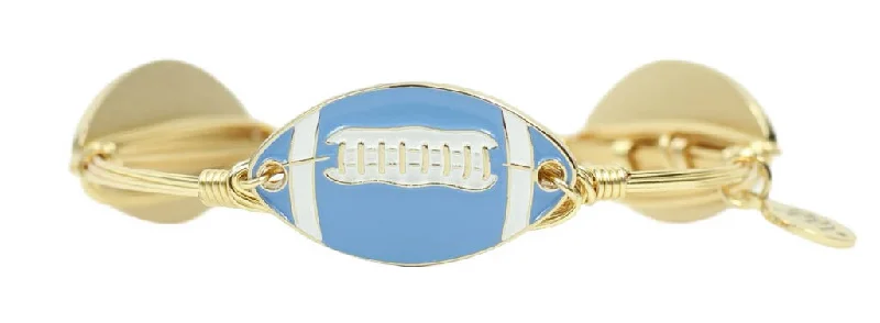 Women’s bracelet sets-The Football Bangle Bracelet - Light Blue