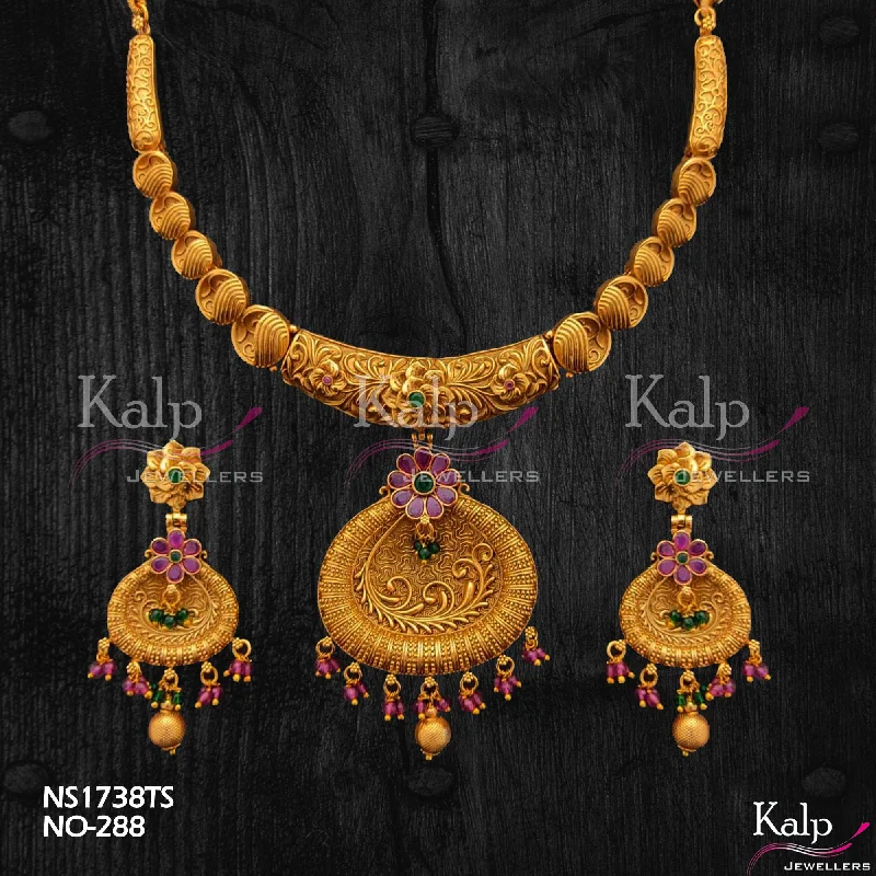 Women’s romantic necklaces-Kalp Jewellers Copper Gold Plated Necklace Set