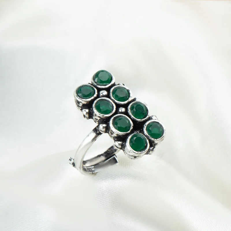 Women’s custom-designed rings-Nipura Green Polki Statement Ring