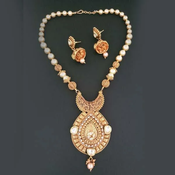 Women’s friendship necklaces-Darshana Jewels AD Stone Copper Necklace Set - FAP0182B