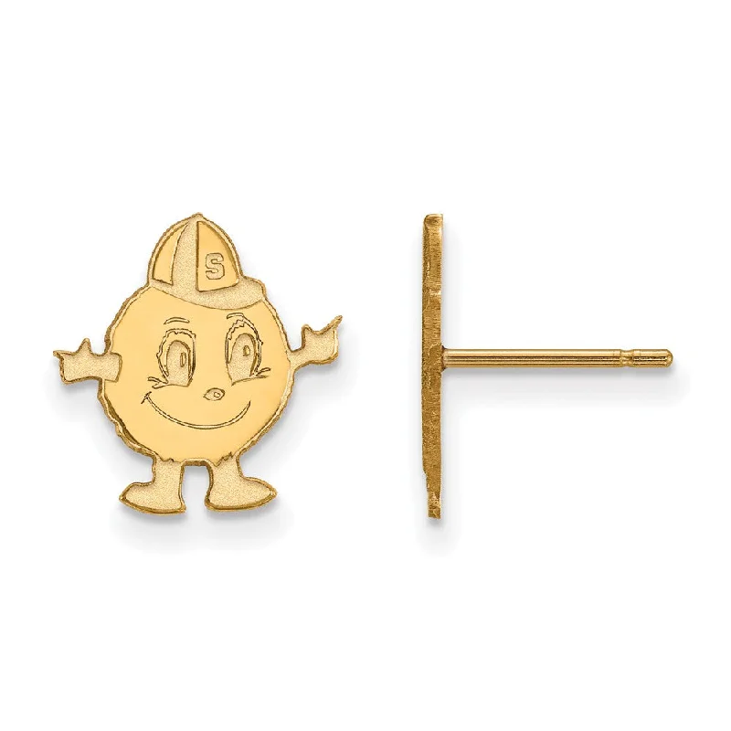 Women’s stud diamond earrings-10k Yellow Gold Syracuse University Small Mascot Post Earrings