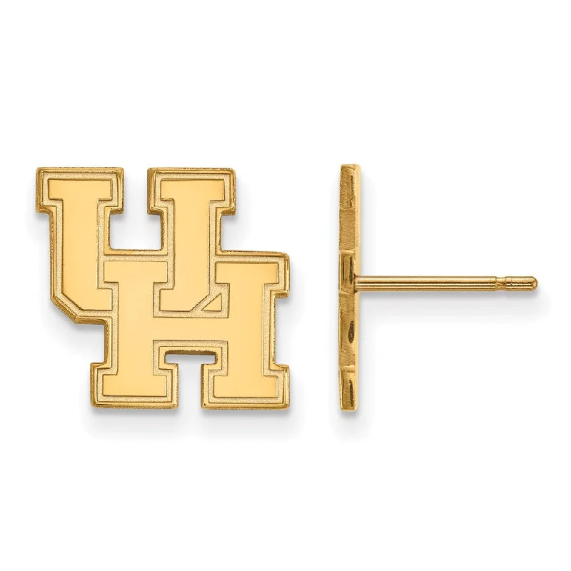 Women’s modern earrings-14k Gold Plated Silver University of Houston Small Post Earrings