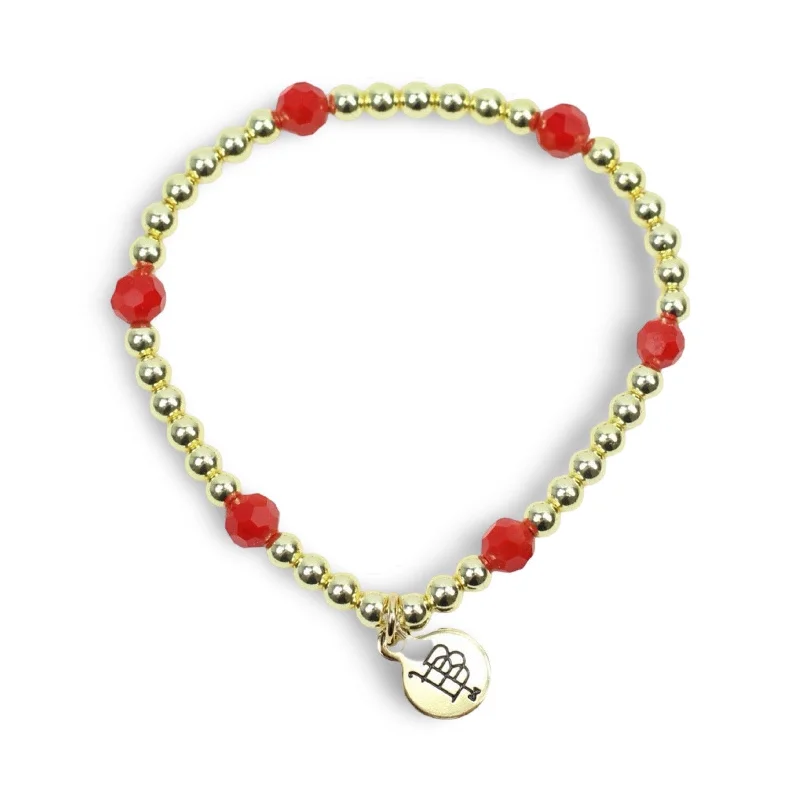 Women’s personalized bangles-Lexi Stacker Bracelet - Bright Red