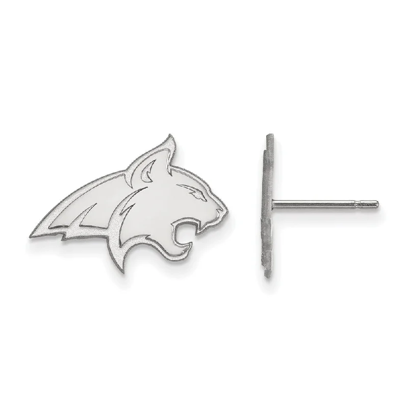 Women’s wedding earrings-Sterling Silver Montana State University Small Post Earrings