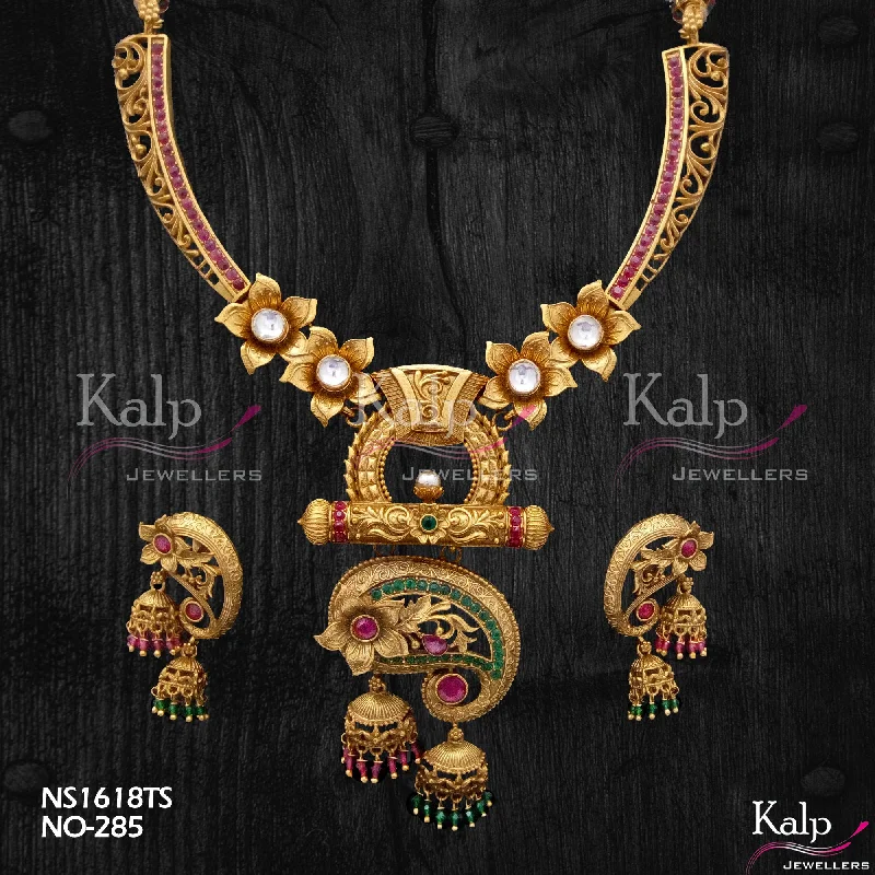 Women’s alphabet necklaces-Kalp Jewellers Copper Gold Plated Necklace Set