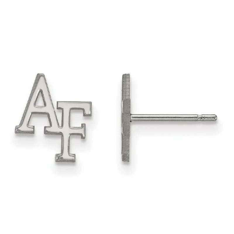 Women’s celestial earrings-14k White Gold Air force Academy XS (Tiny) Post Earrings