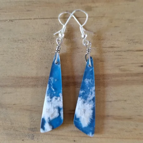 Women’s oversized earrings-Clouds Over The Ocean - Boho Stone Earrings