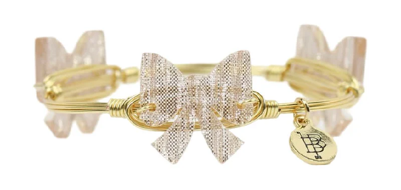 Women’s diamond bangles-Blush Bow Bangle Bracelet