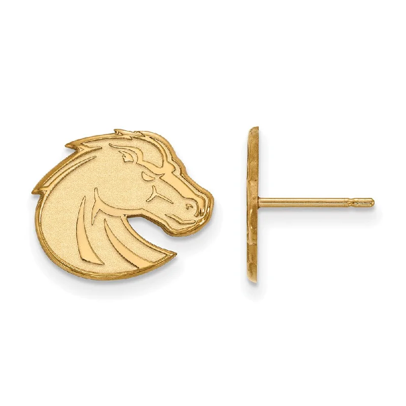 Women’s luxury earrings-14k Gold Plated Silver Boise State University Small Post Earrings