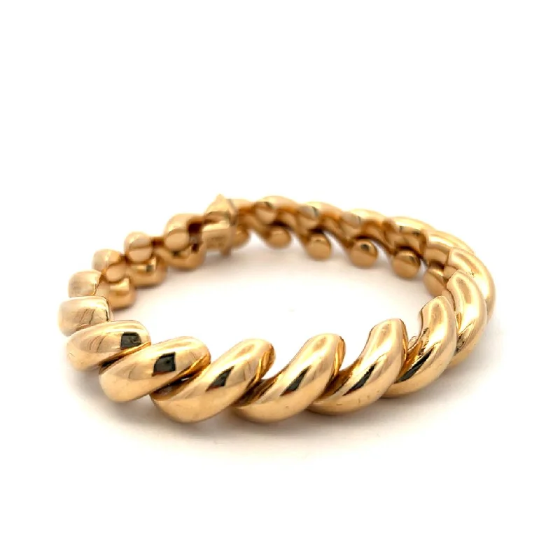 Women’s trendy bracelets-Estate 14K Yellow Gold San Marco Link Bracelet