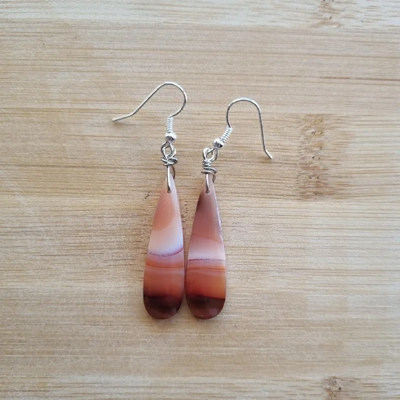 Women’s bridal earrings-Carnelian Stone - Boho Earrings