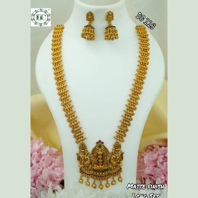 Women’s infinity heart necklaces-Diksha Collection Gold Plated Temple Necklace Set