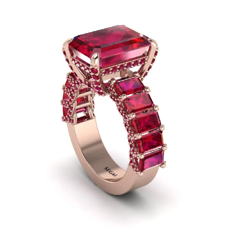 Women’s engagement rings with classic appeal-Luxury Emerald Cut Ruby Engagement Ring - Nadia No. 56