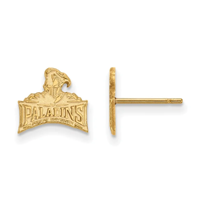 Women’s black diamond earrings-14k Yellow Gold Furman University XS (Tiny) Logo Post Earrings