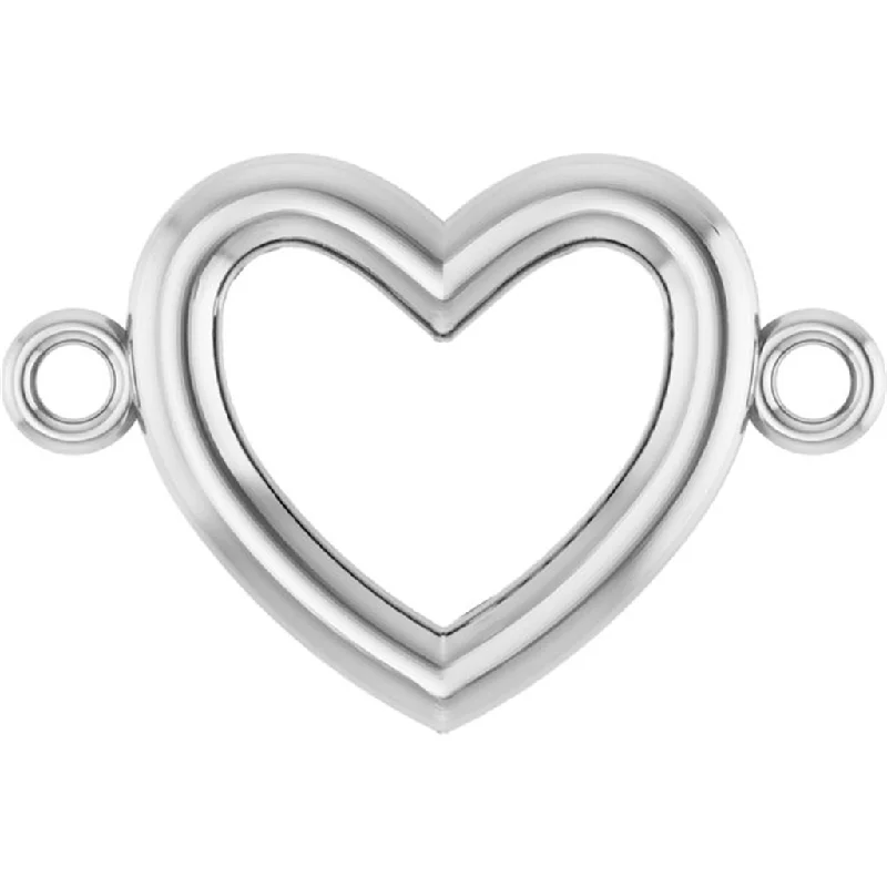 Women’s pearl-studded bracelets-Sterling Silver Permanent Jewelry Heart Bracelet Charm by Stuller