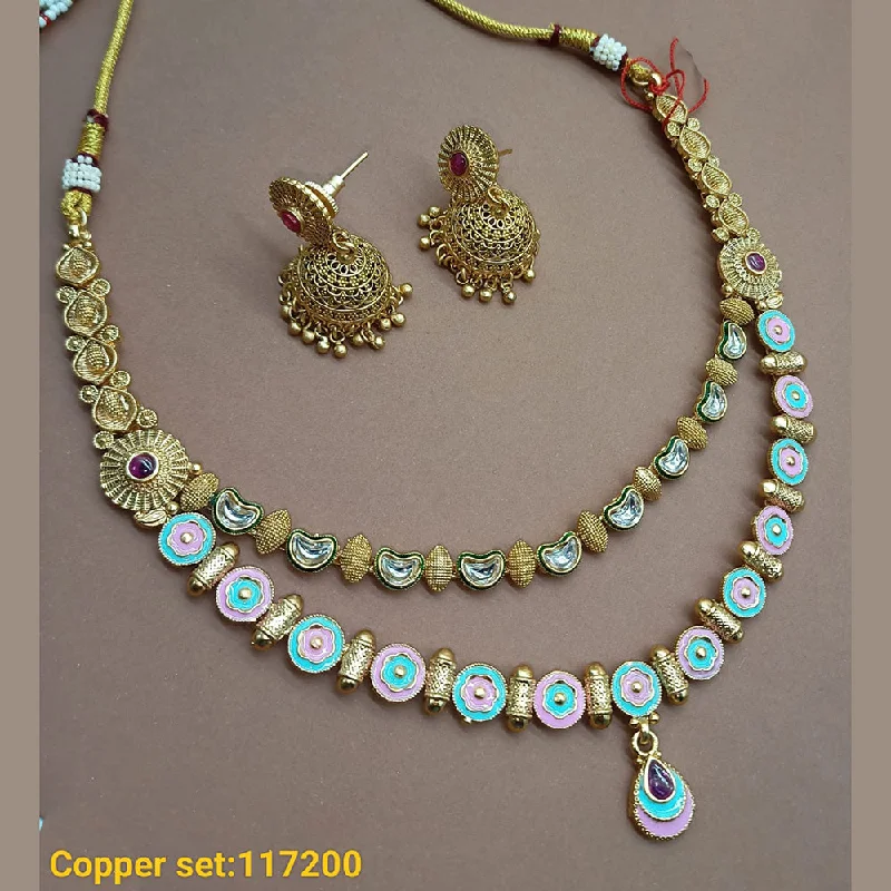 Women’s statement necklaces-Padmawati Bangles Copper Gold Plated Necklace Set