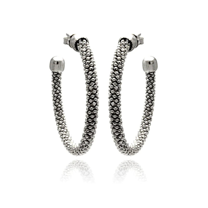 Women’s designer earrings-Silver 925 Rhodium Plated Hoop Earrings