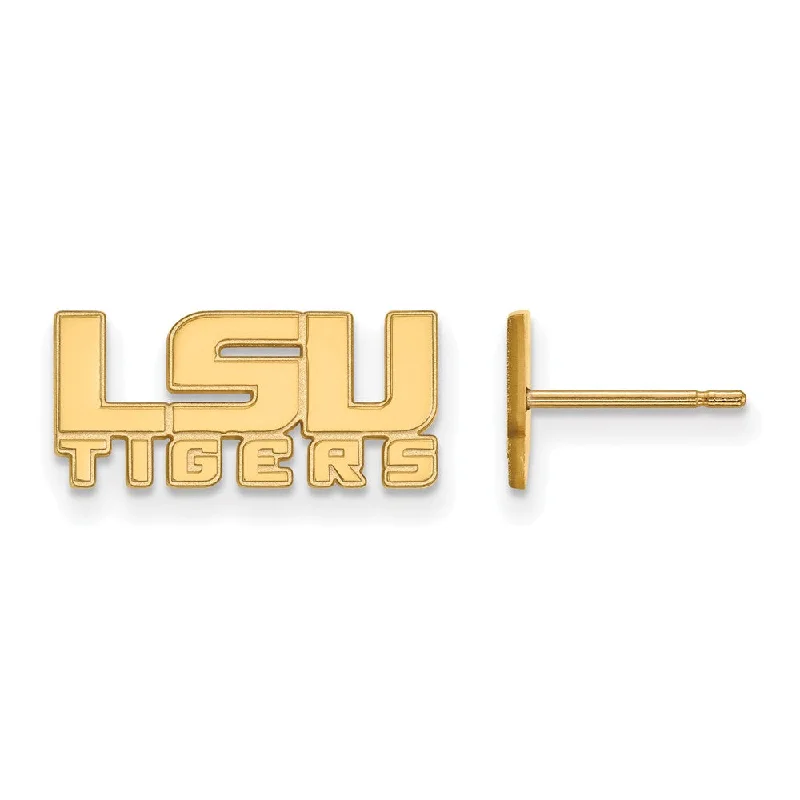 Women’s minimal stud earrings-14k Gold Plated Silver Louisiana State Univ. Post Earrings