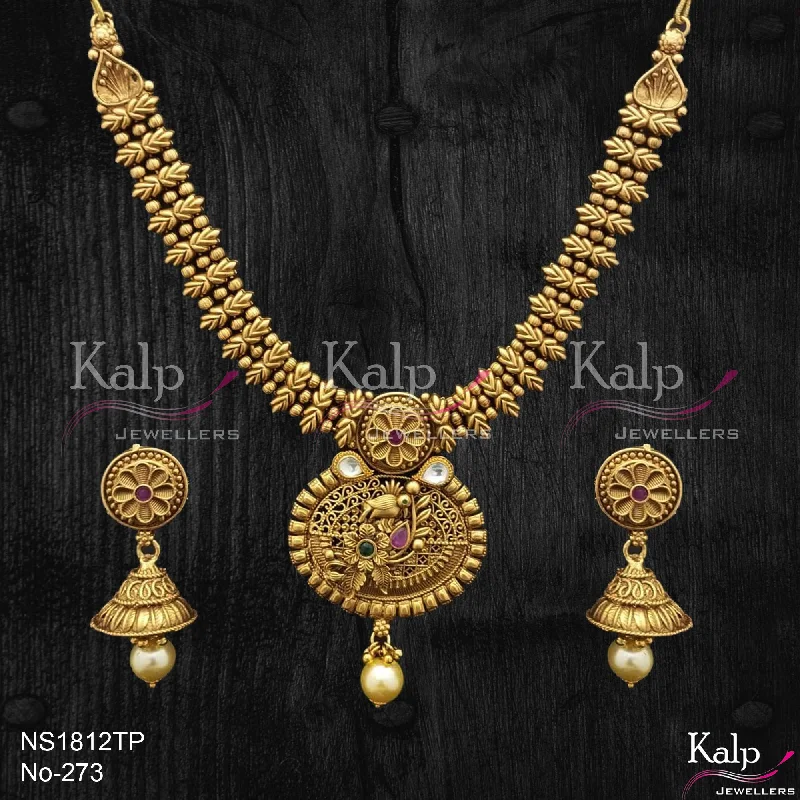 Women’s beaded necklaces-Kalp Jewellers Copper Gold Plated Necklace Set