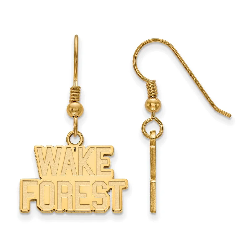 Women’s teardrop earrings-14k Gold Plated Silver Wake Forest University Dangle Earrings