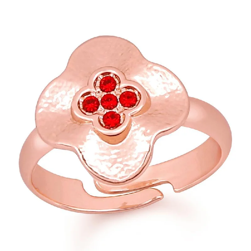 Women’s gemstone rings-Mahi Rose Gold Plated Exquisite Designer Love Finger Ring With Crystal