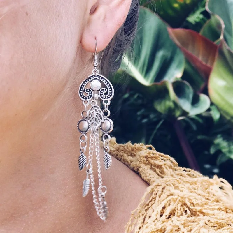 Women’s modern earrings-Anatolian Boho Earrings - "Dreamcatcher"