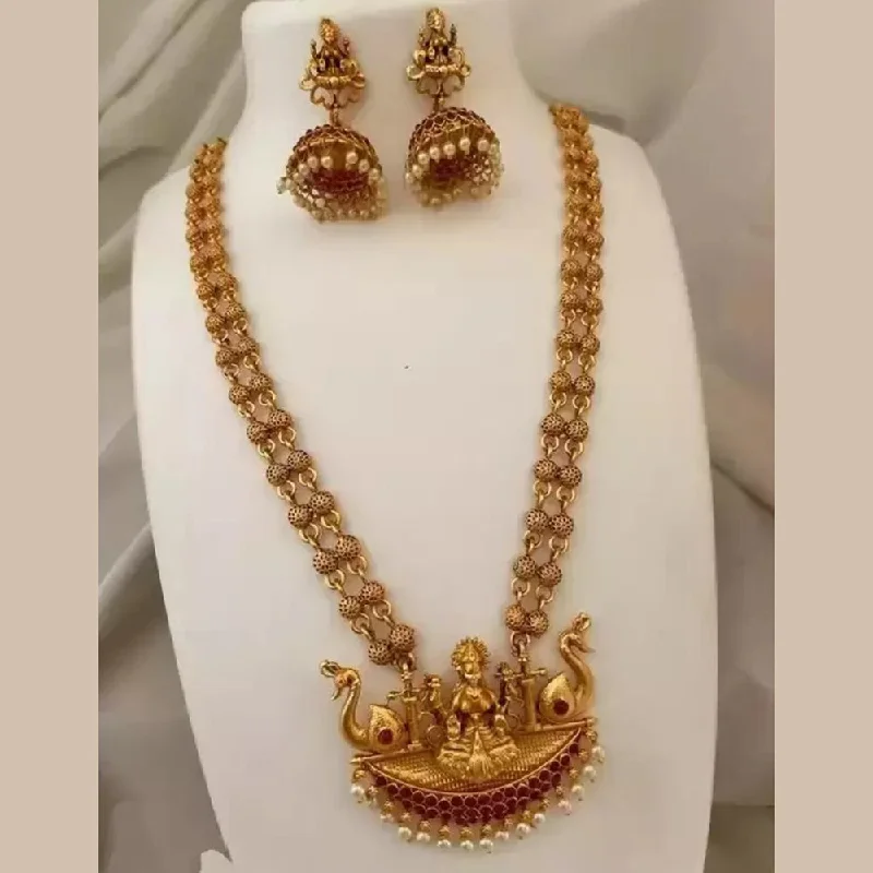 Women’s infinity heart necklaces-H K Fashion Gold Plated Temple Long Necklace Set