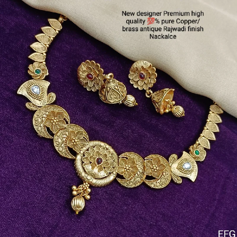 Women’s high-end necklaces-Manisha Jewellery Gold Plated Pota Stone Necklace Set