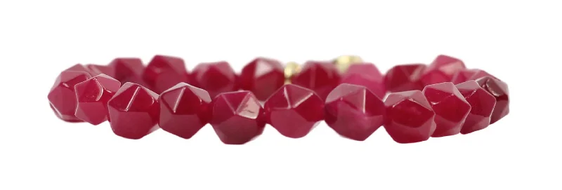 Women’s sparkling bracelets-Stacker Stretch Bracelet - Cranberry