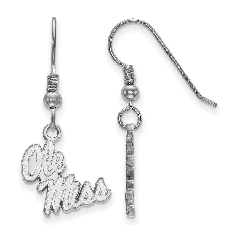 Women’s pearl dangling earrings-Sterling Silver University of Mississippi Small Dangle Earrings