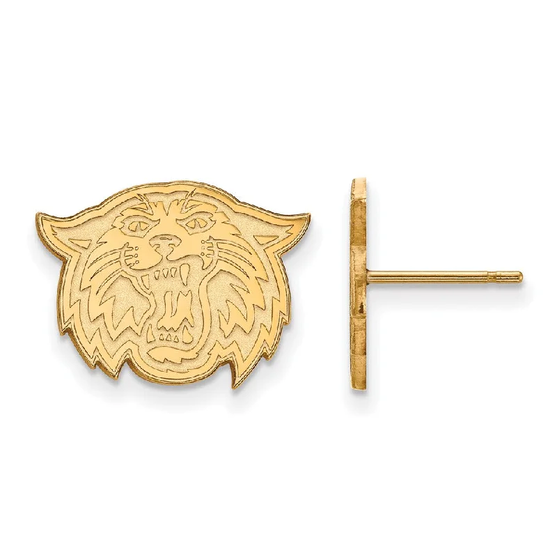 Women’s geometric stud earrings-14k Gold Plated Silver Villanova University Small Post Earrings