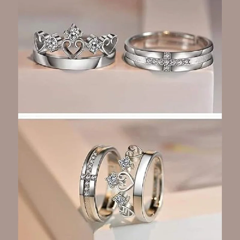 Women’s bridal rings-Asmitta Rhodium Plated Couple Ring - Special Gift For Someone Special