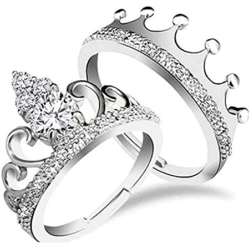 Women’s diamond rings-Martina Jewels  Silver Plated Adjustable Ring