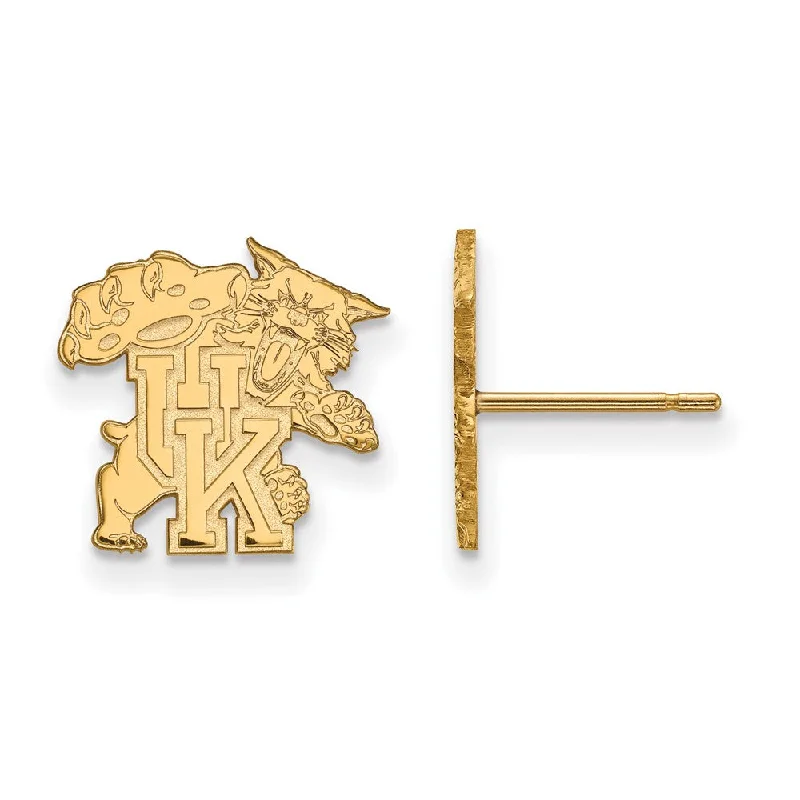 Women’s gold stud earrings-14k Gold Plated Silver University of Kentucky Small Post Earrings