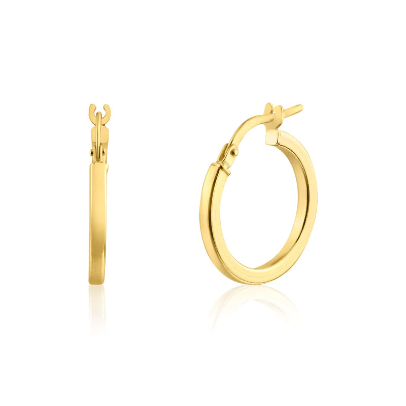 Women’s animal print earrings-Silver 925 Gold Plated Silver 2mm Hoop Earrings