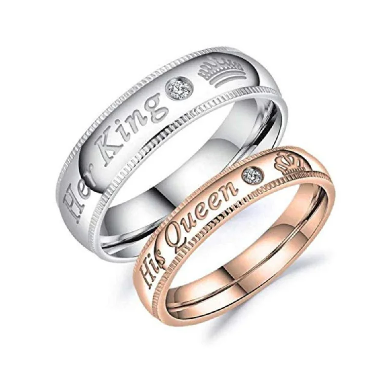 Women’s platinum rings-Asmitta Rhodium Plated Couple Ring - Special Gift For Someone Special