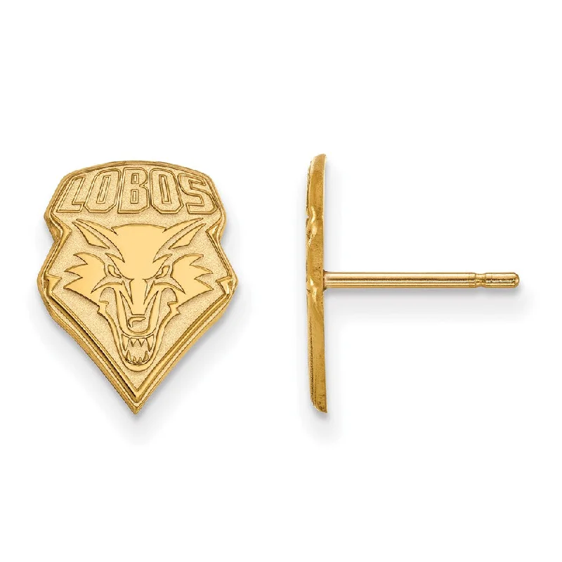 Women’s cute earrings-14k Gold Plated Silver University of New Mexico Post Earrings