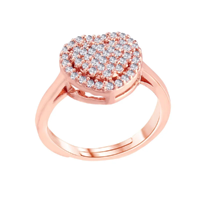 Women’s rose gold engagement rings-Etnico Rose Gold-Plated Adjustable Ring (Women) - FL189RG