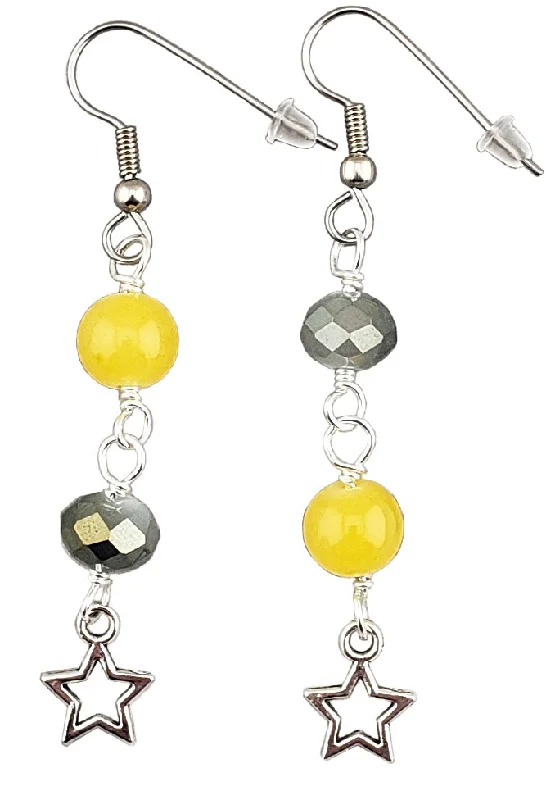 Women’s jade earrings-Gray & Yellow 2021 Star Earrings