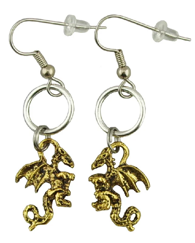 Women’s modern earrings-Metallic Dragon Earrings