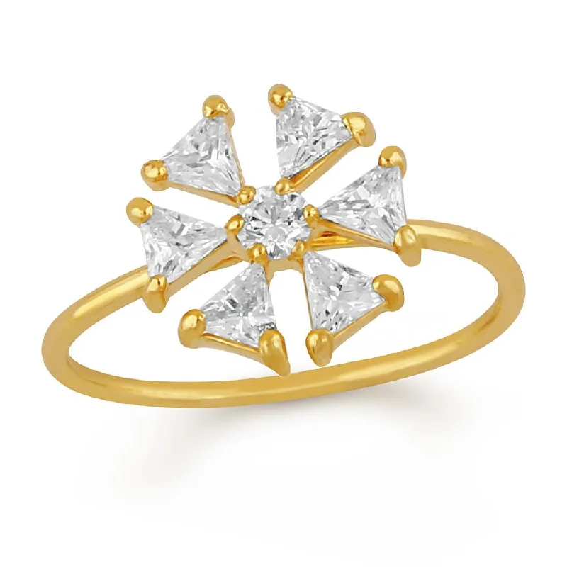 Women’s adjustable rings-Mahi Floral love triangular petals Finger ring