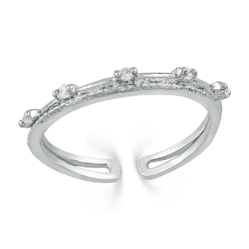 Women’s oval rings-Mahi White Alloy Finger Ring With Cubic Zirconia