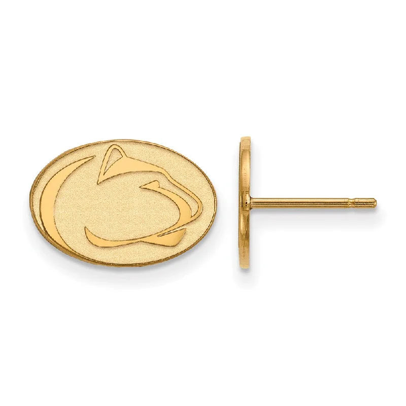 Women’s hoop earrings-14k Gold Plated Silver Penn State University XS (Tiny) Post Earrings