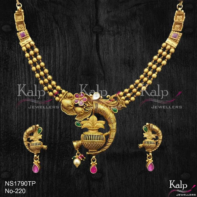 Women’s choker necklaces-Kalp Jewellers Copper Gold Plated Necklace Set