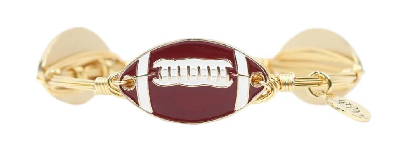 Women’s round bangles-The Football Bangle Bracelet - Garnet