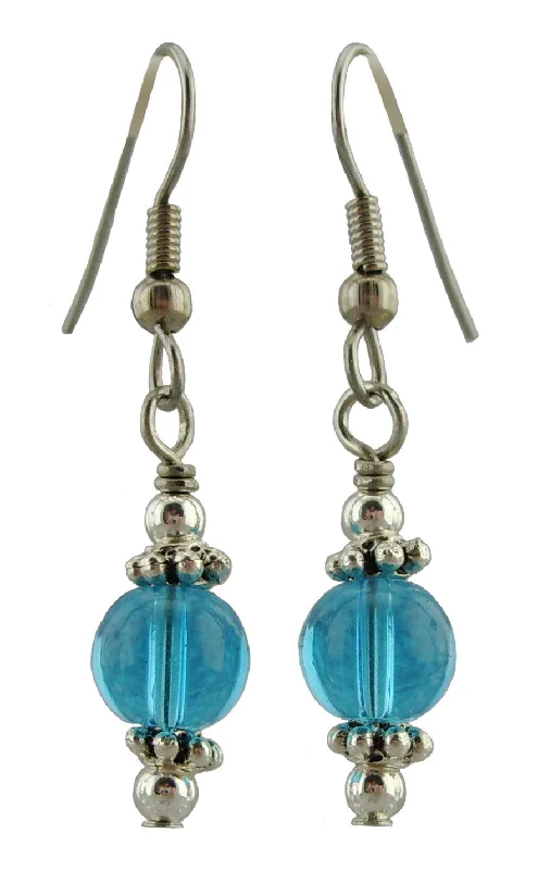 Women’s ruby earrings-Aqua Drop Earrings