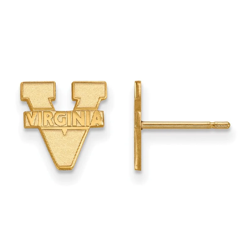 Women’s diamond hoop earrings-14k Gold Plated Silver Univ. of Virginia XS (Tiny) Post Earrings