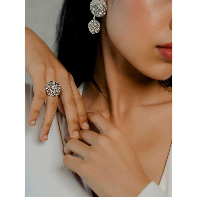 Women’s opal rings-Aarjavee Chota Chaand-Silver Ring