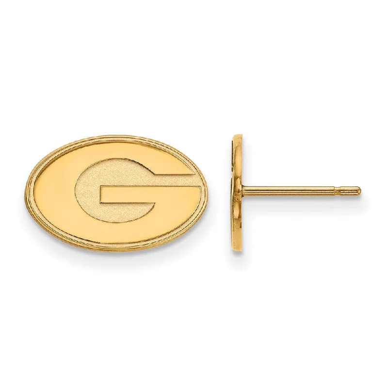 Women’s trendy earrings-14k Gold Plated Silver Univ. of Georgia XS (Tiny) Post Earrings